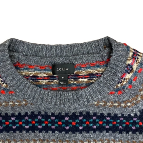 SOLD OUT J. Crew Fair Isle LambsWool Crewneck Sweaters bundle of two sweaters M - Picture 7 of 16